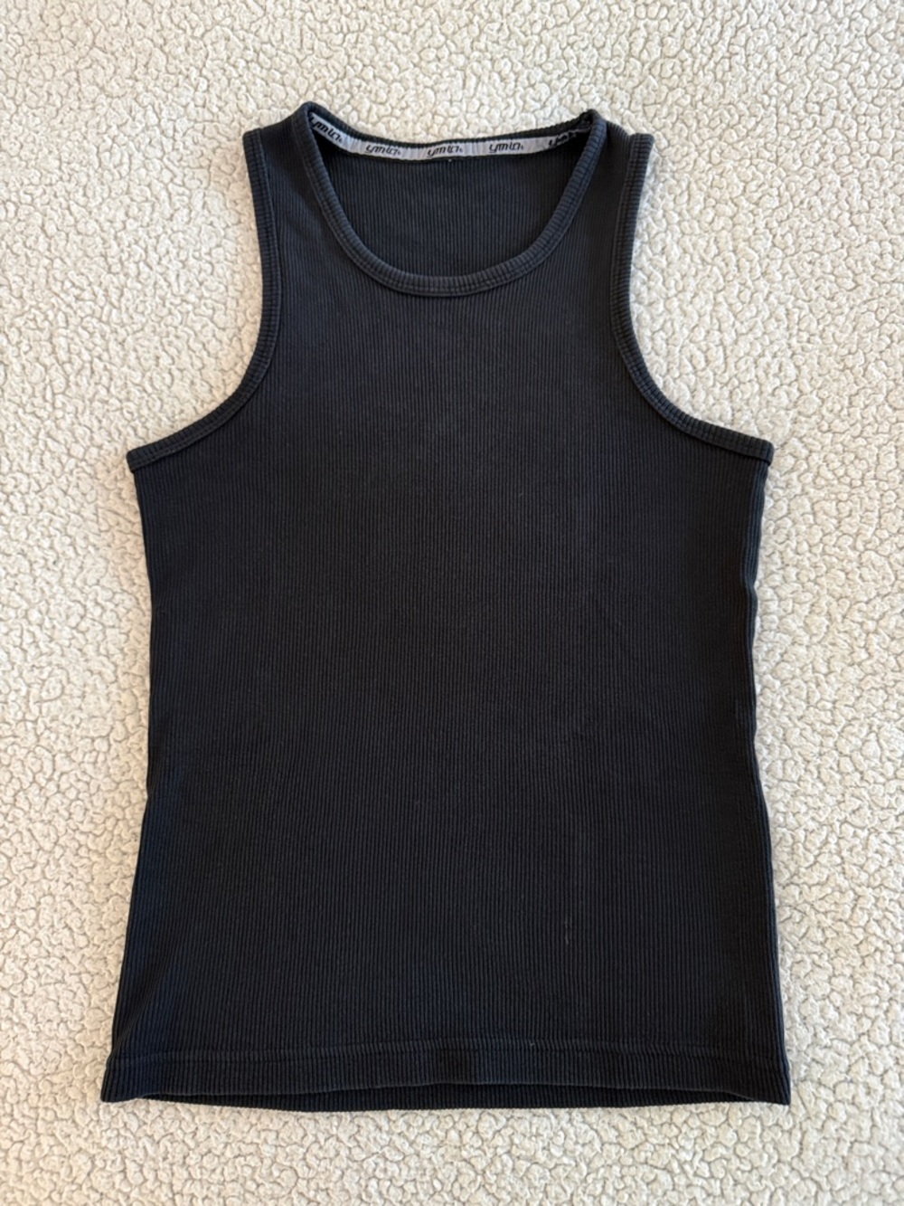 Black ymlo Vintage Ribbed Tank Top